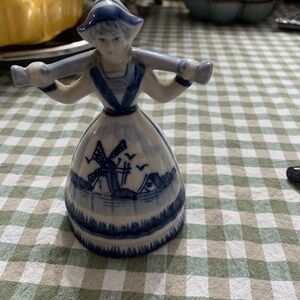 Vintage Blue and White Windmill Figurine